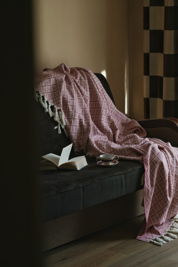 save money on heating bills - bring blankets to the sofa