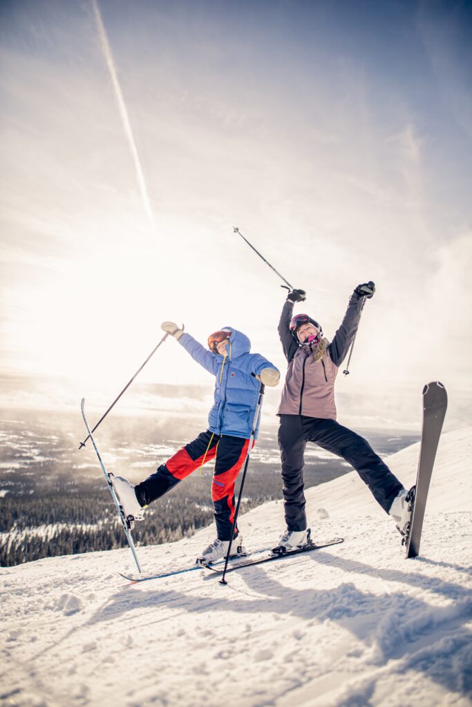 kids enjoying a christmas ski holiday