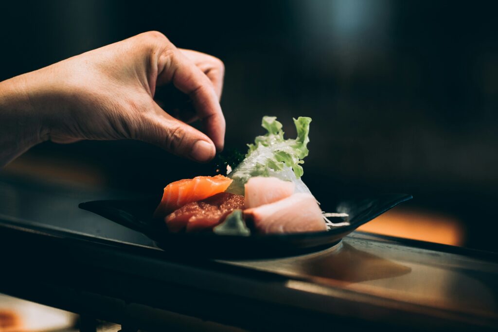 chef finishing a meal