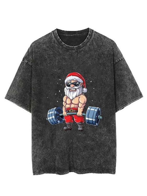 Santa lifting weights